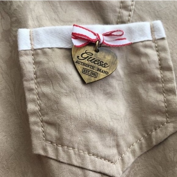 Guess Tan White 100% Cotton Blazer Jacket Size XL. - Picture 7 of 9